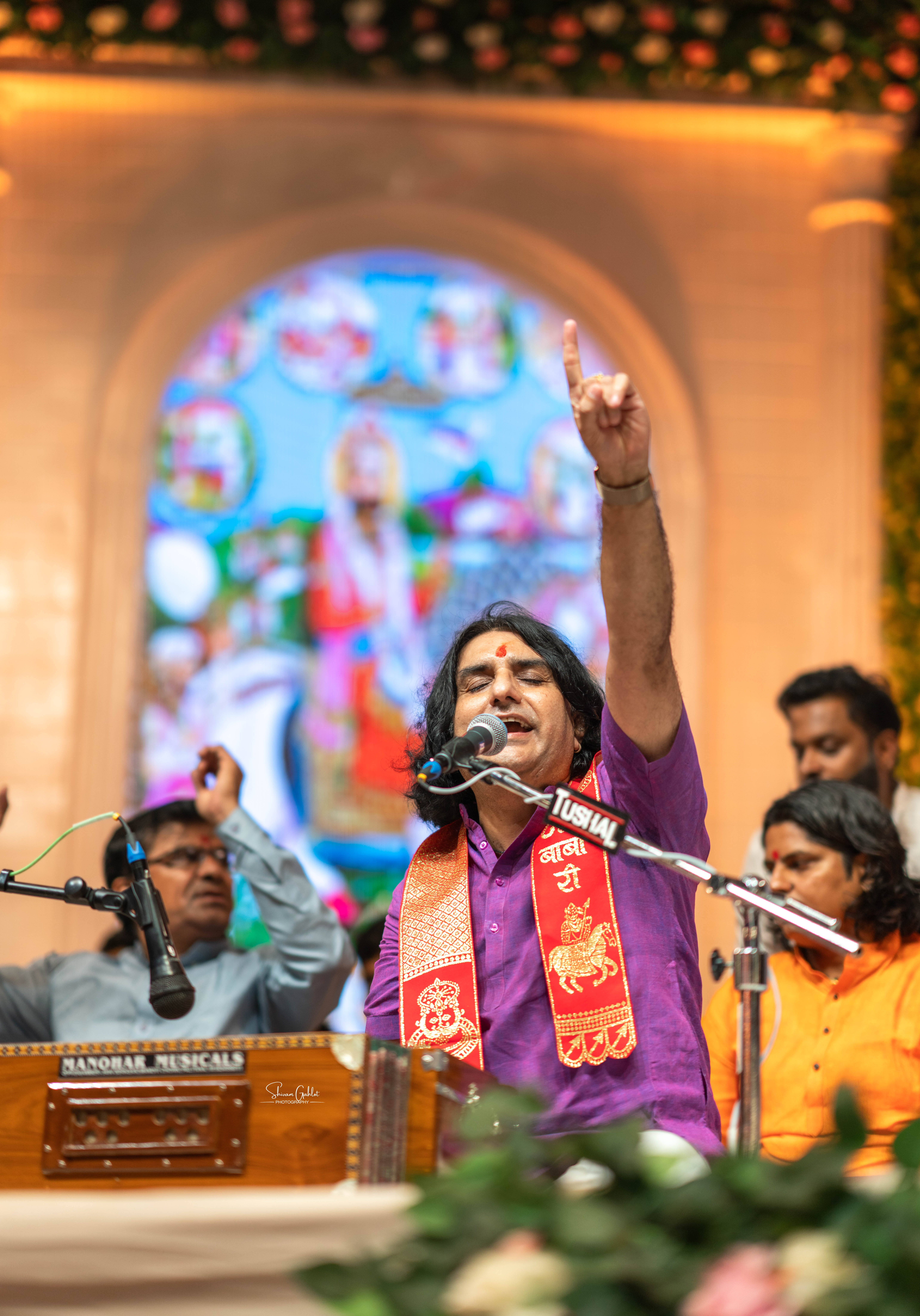 guitarist silhouette in stage lights