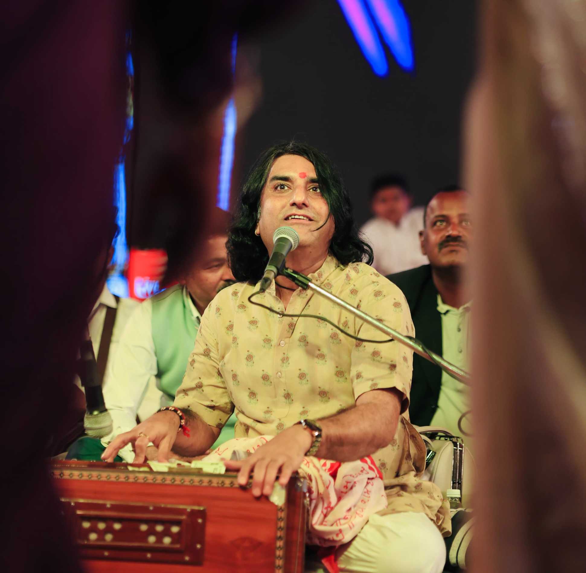 African American Singer In Studio